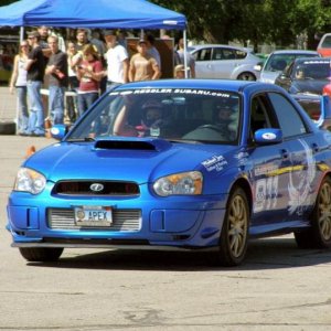 At the starting line at an autocross in Minot, ND.