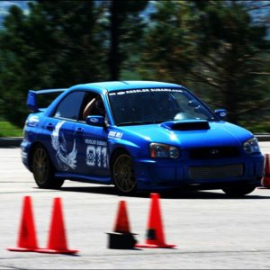 Taking a hard corner at an autocross in Bismarck, ND.